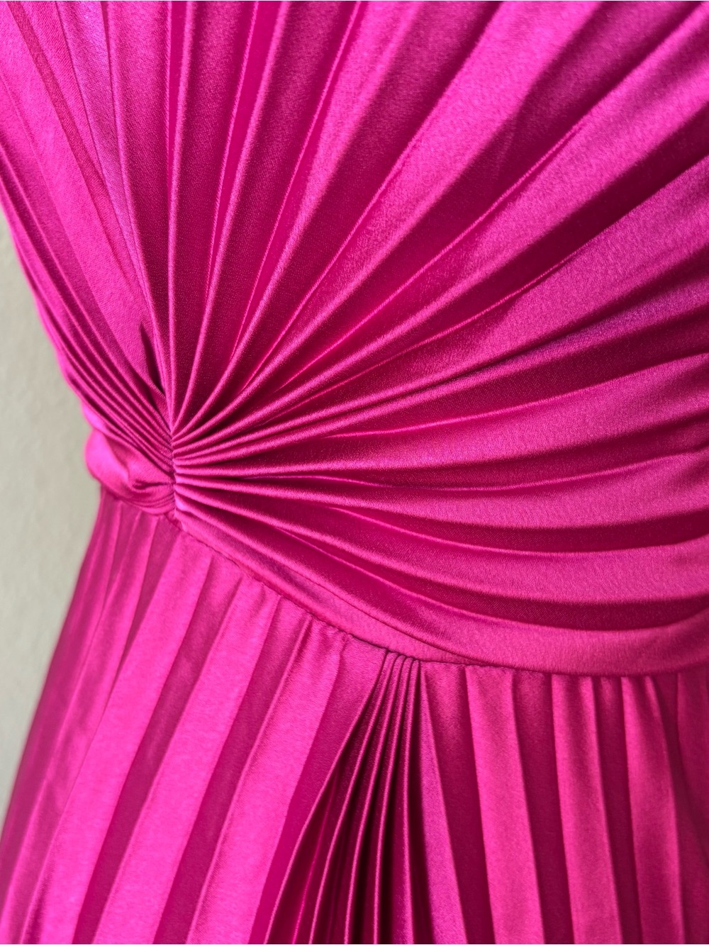 Abercrombie & Fitch Giselle Pleated One Shoulder Maxi Dress XS Fuchsia Formal - Picture 6 of 13